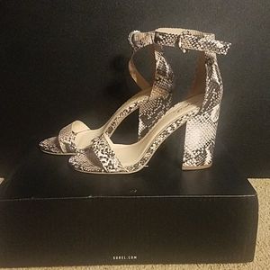Mirage snakeskin heels